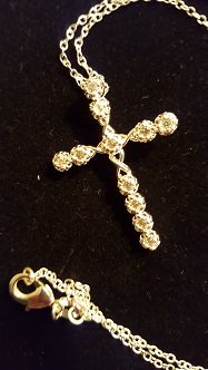 Sterling silver cross and 18
